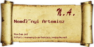 Neményi Artemisz névjegykártya